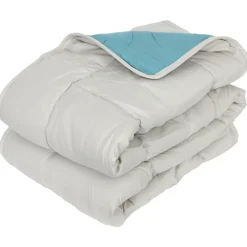 Couette été 260x240 cm COCOON BICOLORE Lac/Galet garnissage fibre polyester 200g/m2