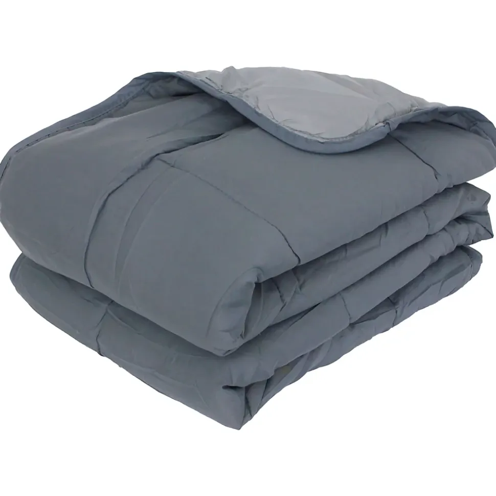 Couette été 260x240 cm COCOON BICOLORE Acier/Argent garnissage fibre polyester 200g/m2