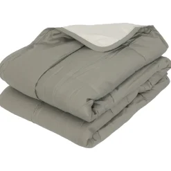 Couette été 260x240 cm COCOON BICOLORE Taupe/Lin garnissage fibre polyester 200g/m2