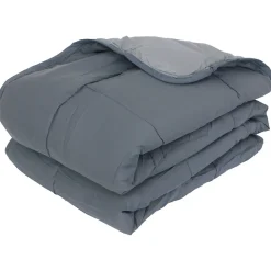 Couette été 240x220 cm COCOON BICOLORE Acier/Argent garnissage fibre polyester 200g/m2