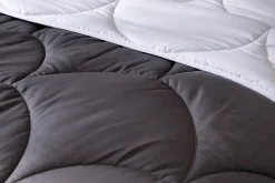 Couette tempérée 140 x 200 cm bicolore polyester gris et blanc