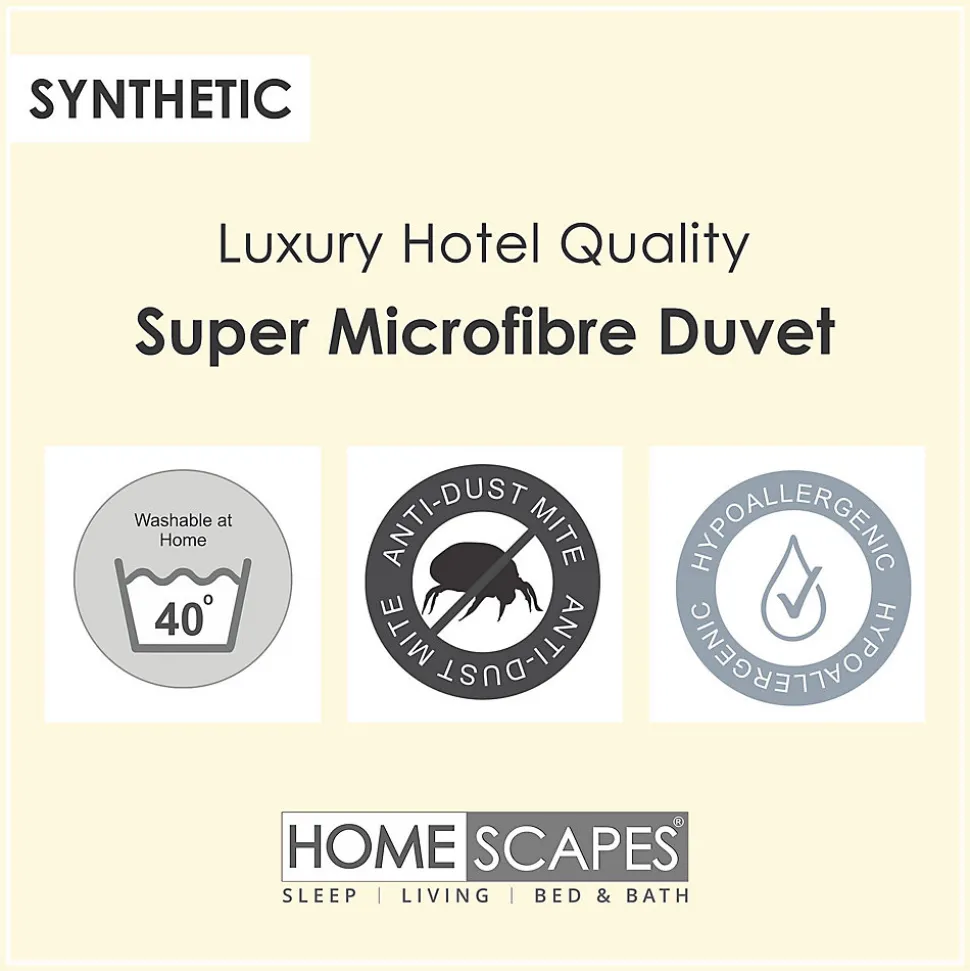 Couette tempérée 230 x 220 cm en microfibre 10.5 Tog - HOMESCAPES