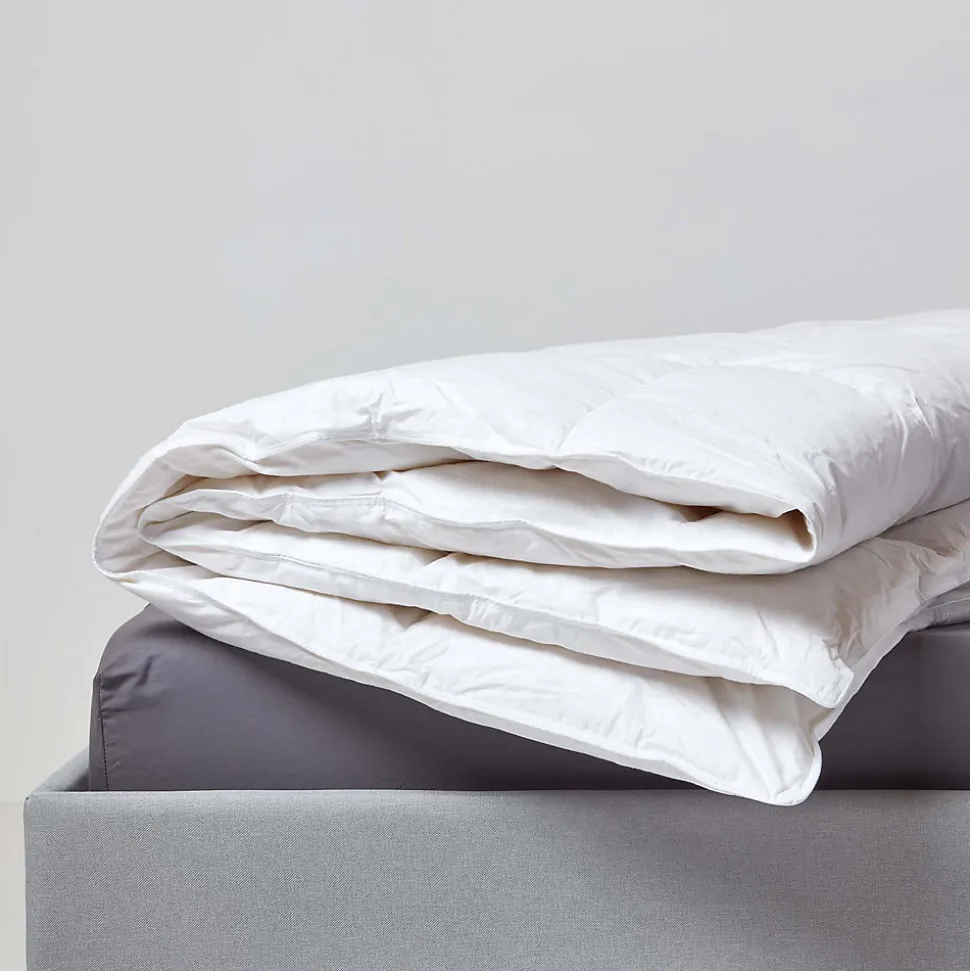 Couette tempérée 230 x 220 cm en duvet et plumes d'oie 10.5 Tog - HOMESCAPES