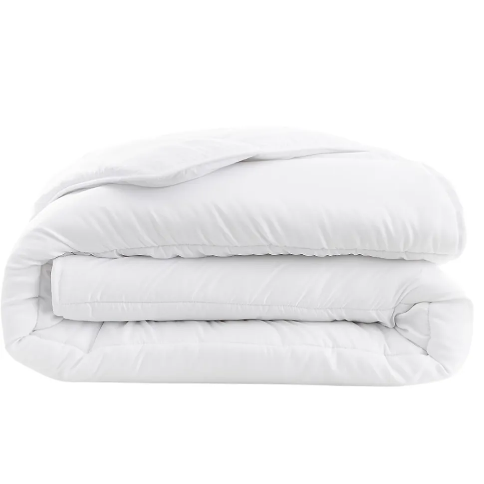 Couette tempérée 240 x 260 cm polyester microfibre blanc 300g/m²