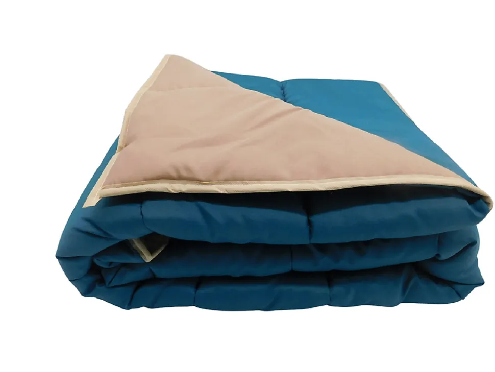 Couette tempérée Bleu canard / Sable - 1 personne 140 x 200 - 17332