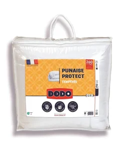 Couette tempérée DODO 240x260 cm - 2 personnes - Protection anti punaise, anti acarien - 300G/m² - Blanc - Fabriqué en France