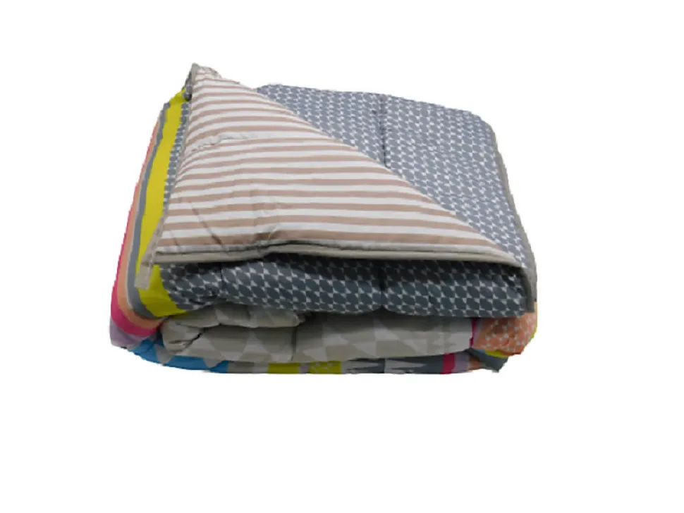 Couette Tempérée Geométrique/rayures Beige - 1 Personne 140 x 200 - 12965-11