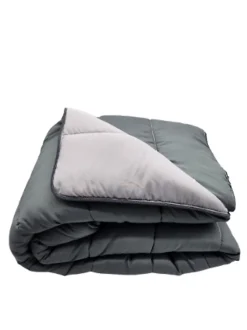 Couette Tempérée Gris Foncé/gris Clair - 2 Personnes 220 x 240 - 20727