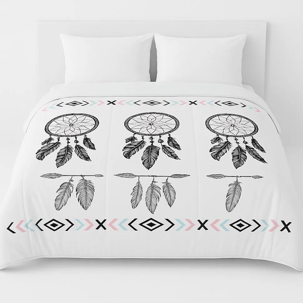 Couette tempérée imprimée attrape rêve noir - 2 personnes 240 x 260 - 10743