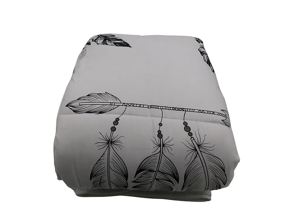 Couette tempérée imprimée attrape rêve noir - 1 ou 2 personnes 200 x 200 - 10742