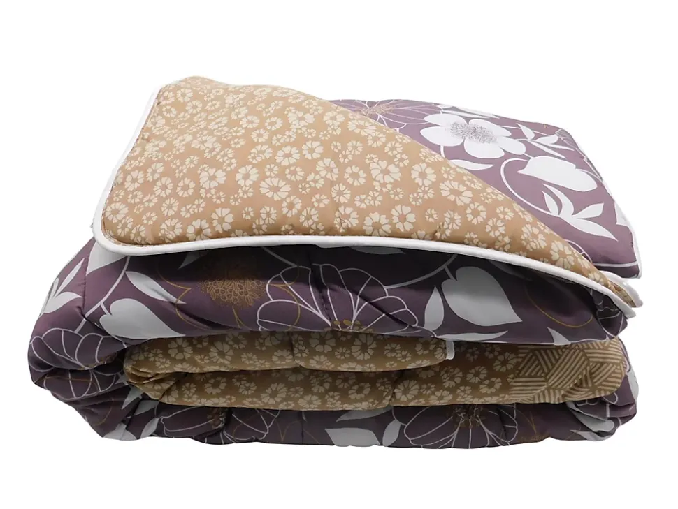 Couette tempérée imprimée bouquet - 2 personnes 220 x 240 - mi saison - 20882