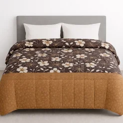 Couette tempérée imprimée bouquet - 2 personnes 220 x 240 - mi saison - 20882