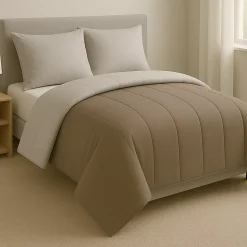 Couette tempérée Taupe / Gris perle - 2 personnes 220 x 240 - 12977-10