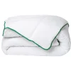 Couette tempérée traitement anti-acariens naturel de DREAMEA en microfibre - 240 x 260 cm - 300 gr/ m² - Biais vert - AZYLIA II