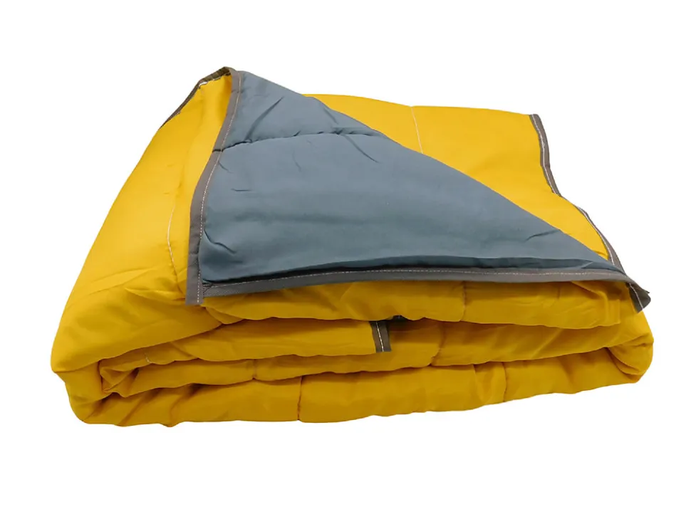 Couette ultra légère Gris foncé / Moutarde - 2 personnes 220x240 - 14032-5