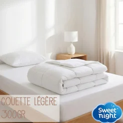 Couette 140x200 cm - Pour Lit 1 Personne - Enveloppe en Coton - Légère - Sans Traitement