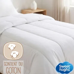 Couette 140x200 cm - Pour Lit 1 Personne - Enveloppe en Coton - Légère - Sans Traitement