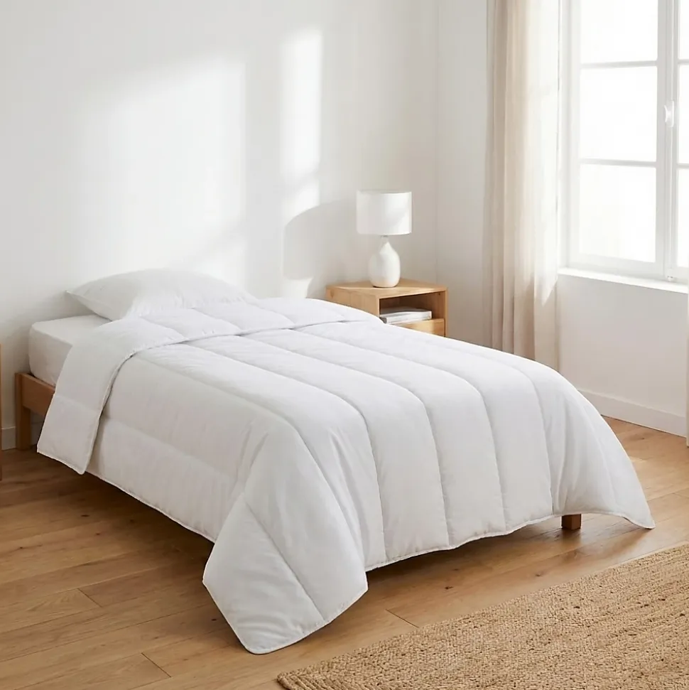 Couette 140x200 cm - Pour Lit 1 Personne - Enveloppe en Coton - Légère - Sans Traitement