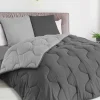 Couette 220x240 CM ABBY bicolore gris clair et gris 300 gr + 2 oreillers