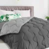 Couette 140x200 CM ABBY bicolore gris clair et gris 300 gr