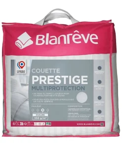 Couette 240x260 cm BLANREVE PRESTIGE Multiprotection - 100% Polyester - 2 Personnes - Satin rayé