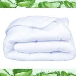 Couette 140x200 cm DODO ALoe - Tempérée - 300G/m² - Couette 1 personne - Douce et Confortable - Blanc