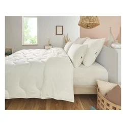 Couette 220x240 cm DODO CHAMPS DE LIN - Chaude - 450G/m² - Couette 2 personnes -Douce et Chaude -Anti-acariens Antibactériens