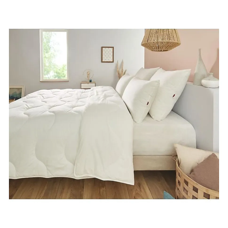 Couette 220x240 cm DODO CHAMPS DE LIN - Chaude - 450G/m² - Couette 2 personnes -Douce et Chaude -Anti-acariens Antibactériens