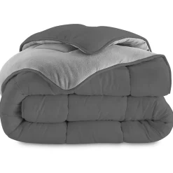 Couette 220x240 CM ZOE polaire biface gris clair et gris 400 gr