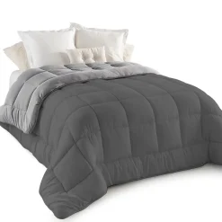 Couette 220x240 CM ZOE polaire biface gris clair et gris 400 gr