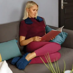 Coussin, tour de cou chauffant 50 x 12 cm - Bleu - Vivezen