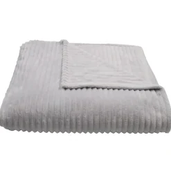 Couverture 100% polyester 220x240 cm microvelours DOLCE gris perle