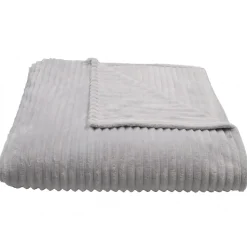 Couverture 100% polyester 180x240 cm microvelours DOLCE gris perle