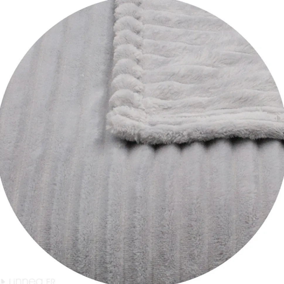 Couverture 100% polyester 180x240 cm microvelours DOLCE gris perle