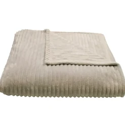 Couverture 100% polyester 220x240 cm microvelours DOLCE marron sable