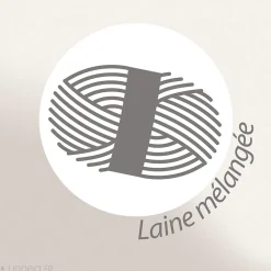 Couverture 100% pur laine vierge 180x240 cm PASTORALE blanchie