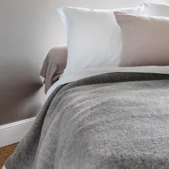 Couverture 100% pur laine vierge 240x260 cm PASTORALE blanchie