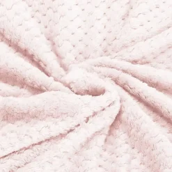Couverture - SPRINGOS - 200 x 220 cm - Polyester - Vieux rose - Motif coquillages