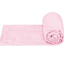 Couverture - SPRINGOS - Couvre-lit 160x200 cm - Douceur extra soft - Motif zigzag - Rose