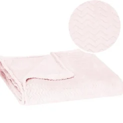 Couverture - SPRINGOS - 200x220 cm - Rose pastel - Zigzag - Douceur et chaleur