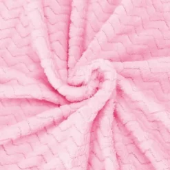Couverture - SPRINGOS - Zigzag - 70 x 160 cm - Polyester - Rose bébé