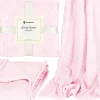 Couverture - SPRINGOS - Zigzag - 70 x 160 cm - Rose clair - Douce et chaude