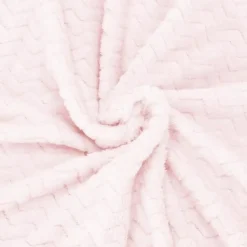 Couverture - SPRINGOS - Zigzag - 70 x 160 cm - Rose pastel - Douce et chaude
