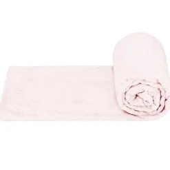 Couverture - SPRINGOS - Zigzag - 70 x 160 cm - Rose pastel - Douce et chaude