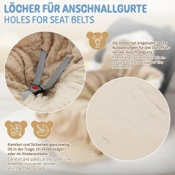 Couverture bébé moelleuse Joyz 84x84 cm beige motif arc-en-ciel en coton/polyester lavable à machine