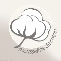 Couverture courtepointe en mousseline de coton 150x150 cm + 5 cm ELZA jaune jasmin