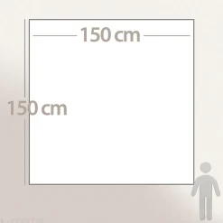 Couverture courtepointe en mousseline de coton 150x150 cm + 5 cm ELZA blanc neige