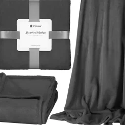 Couverture Couvre-lit Salon SPRINGOS 200x220 cm - Moelleux et Doux - Graphite