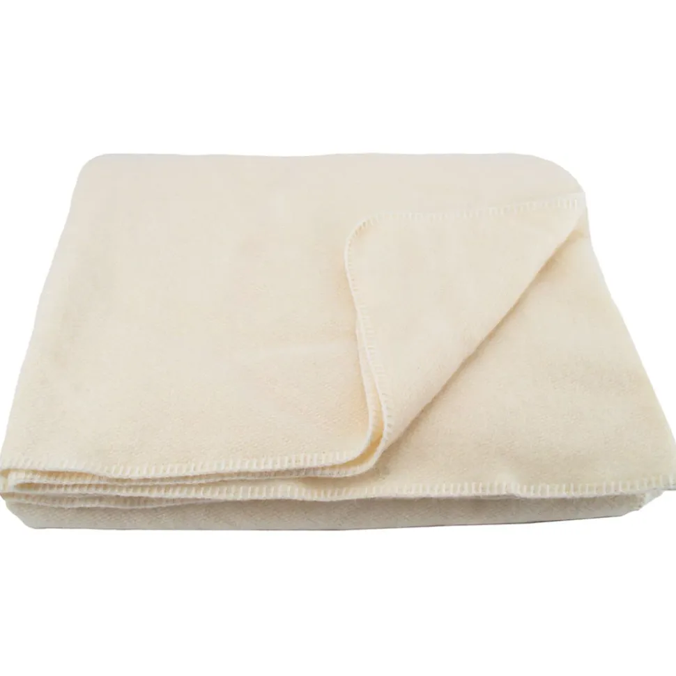 Couverture en laine mélangée 180x240 cm OSLOO beige naturel