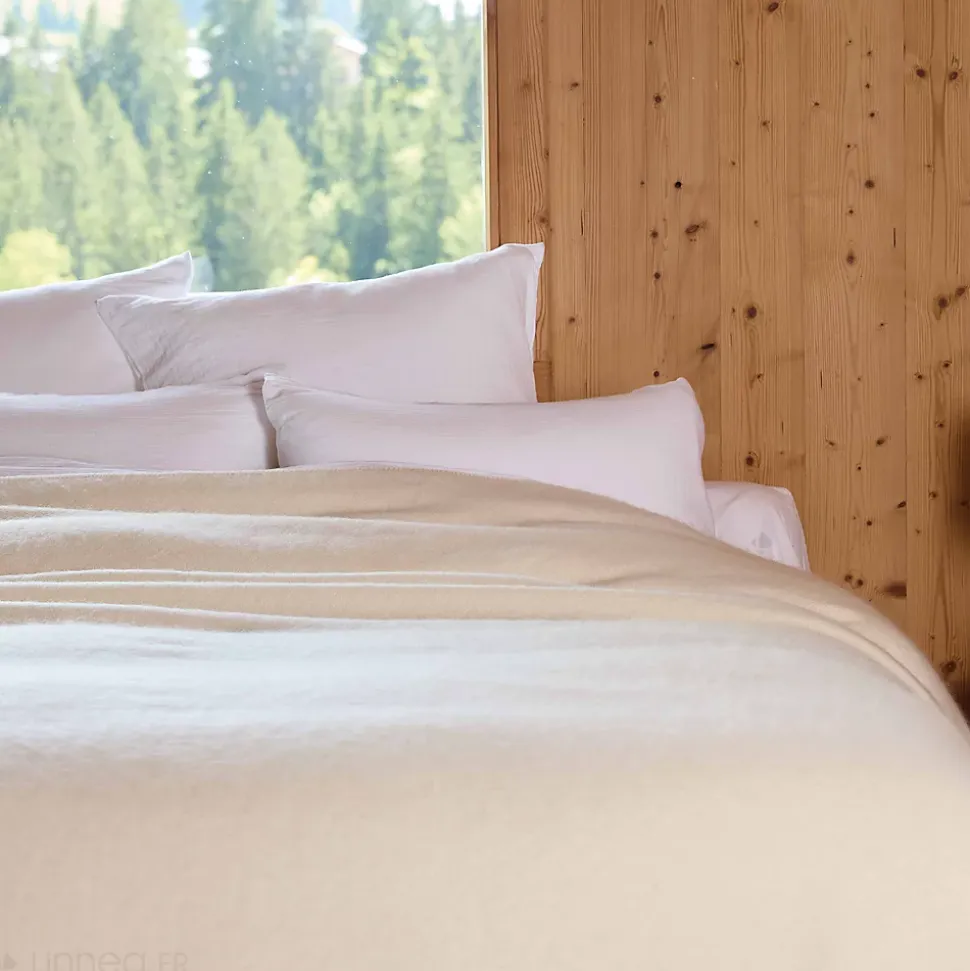 Couverture en laine mélangée 180x240 cm OSLOO beige naturel